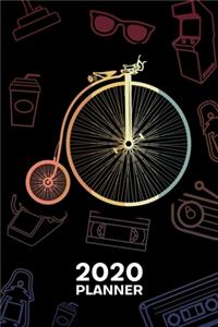 2020 PLANNER Weekly and Monthly: Retro Lover Organizer - Jan-Dec 160 Pages A5 6x9 - Vintage Lover Diary Retro Bike Journal Notebook Penny Farthing Calendar - Vintage Bicycle Gift fo