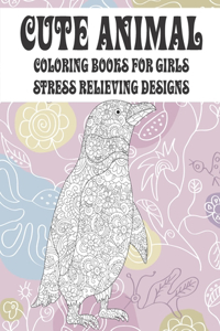 Cute Animal Coloring Books for Girls - Stress Relieving Designs