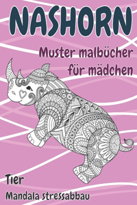Muster Malbücher für Mädchen - Mandala Stressabbau - Tier - Nashorn