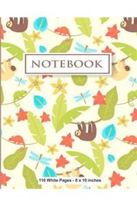 Notebook 110 White Pages 8x10 inches