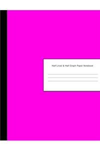 Half Lined & Half Graph Paper Notebook