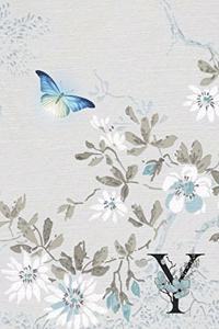 Undated 12 Month Weekly Planner - Serenity Butterfly in Flight Monogram Letter Y