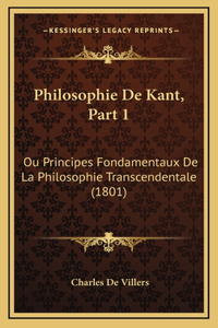 Philosophie de Kant, Part 1
