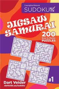 Sudoku Jigsaw Samurai - 200 Easy to Master Puzzles (Volume 1)