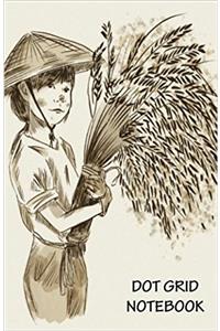 Dot Grid Notebook- Girl With Rice: 120 Dot Grid Pages, 5.5 X 8.5 Inches