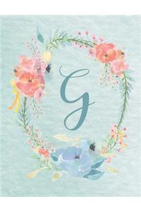 2020-2022 Calendar - Letter G - Light Blue and Pink Floral Design