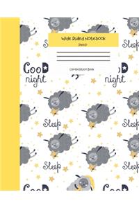 Wide Ruled Sheep Notebook Composition Book