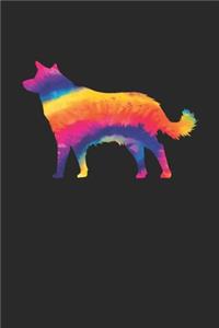 Tie Dye Wolf Notebook - Wolves Gift - Vintage Wolf Lover Journal - Tie Dye Diary for Wolf Lovers Zookeepers Endangered Animal Activists