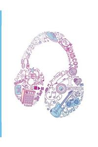 Headphone Sheet Music Notebook