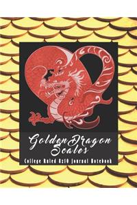 Golden Dragon Scales College Ruled 8x10 Journal Notebook
