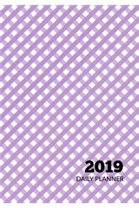 2019 Daily Planner: Purple Gingham