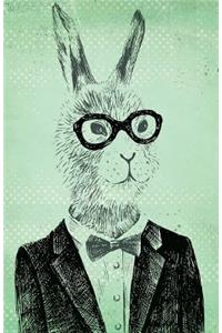 Bullet Journal Hipster Rabbit: 162 Numbered Pages with 150 Dot Grid Pages, 6 Index Pages and 2 Key Pages in Easy to Carry 5.5? X 8.5? Size.