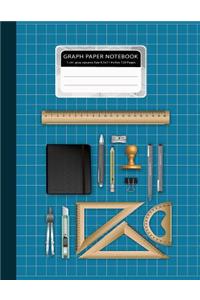 Graph Paper Notebook 1 CM. Gray Squares Size 8.5x11 Inches 120 Pages