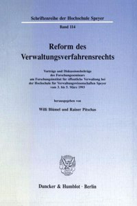 Reform Des Verwaltungsverfahrensrechts