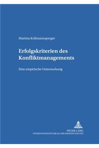 Erfolgskriterien Des Konfliktmanagements