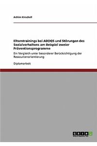 Elterntrainings bei AD(H)S und Störungen des Sozialverhaltens am Beispiel zweier Präventionsprogramme