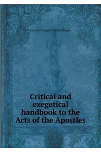 Critical and exegetical handbook to the Acts of the Apostles