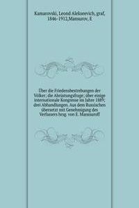 Uber die Friedensbestrebungen der Volker