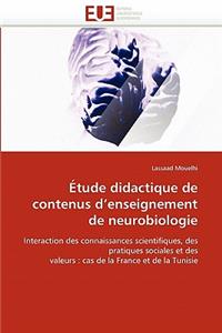 �tude Didactique de Contenus D Enseignement de Neurobiologie