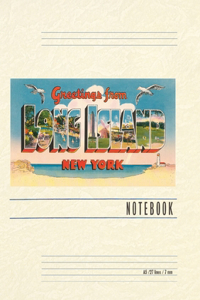 Vintage Lined Notebook Greetings from Long Island, New York