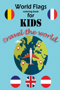 World Flags coloring book for kids travel the world