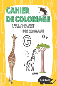 Cahier de coloriage l'alphabet des animaux