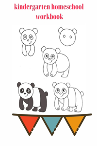 Draw Panda In Just Five steps.Kindergarten Homeschool Workbook