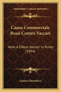Causa Commerciale Rossi Contro Vaccari