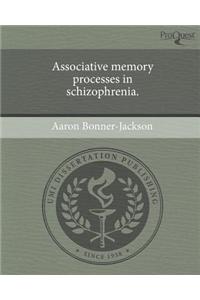 Associative Memory Processes in Schizophrenia