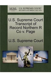 U.S. Supreme Court Transcript of Record Northern R Co V. Page