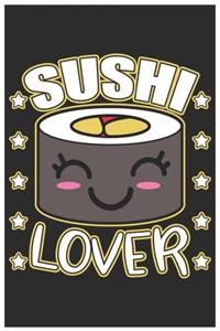 Sushi Lover: Cute Recipe Book Paper, Awesome Sushi Funny Design Cute Kawaii Food / Journal Gift (6 X 9 - 120 Recipe Book Paper Pages)