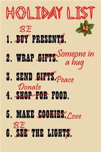real holiday list for merry christmas and happy new year notebook gift