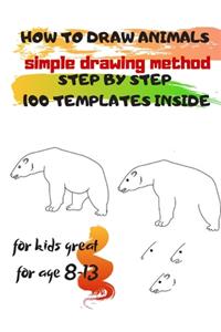 HOW TO DRAW ANIMALS simple drawing method STEP BY STEP 100 TEMPLATES INSIDE