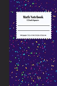 Math Notebook 1/2 Inch Squares