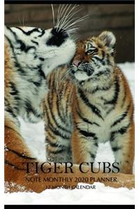 Tiger Cubs Note Monthly 2020 Planner 12 Month Calendar