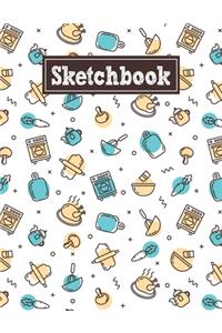 Sketchbook: 8.5 x 11 Notebook for Creative Drawing and Sketching Activities with Cooking Themed Cover Design