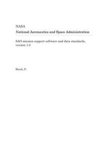 Sao Mission Support Software and Data Standards, Version 1.0