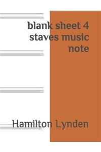 blank sheet 4 staves music note