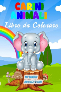 Carini Animali Libro da Colorare per Bambini dai 4 agli 8 Anni: 55 illustrazioni uniche da colorare, meraviglioso libro di animali per adolescenti, ragazzi e bambini, grande libro di attività sugli animali per ba