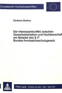 Der Interessenkonflikt zwischen Gewerbebetrieben und Nachbarschaft am Beispiel des  17 Bundes-Immissionsschutzgesetz