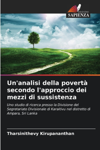 Un'analisi della povertà secondo l'approccio dei mezzi di sussistenza