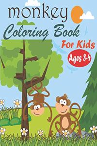 Monkey Coloring Book For Kids Ages 4-8