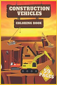 Construction Vehicles Coloring Book