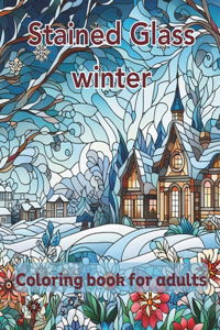 Stained Glass Winter coloring book for adults