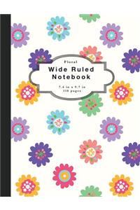 Wide Ruled Notebook Floral