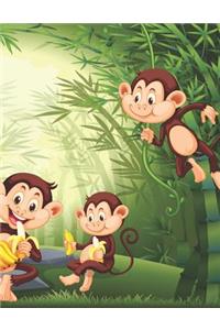 Monkeys in the Jungle Blank Lined Notebook