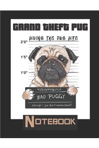 Cute Pug Puppy Dog Notebook
