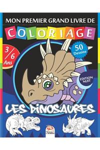 Mon premier grand livre de coloriage - Les dinosaures - Edition nuit