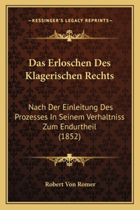 Erloschen Des Klagerischen Rechts