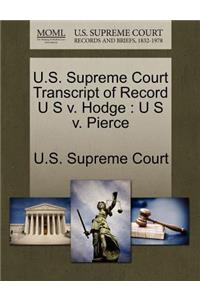 U.S. Supreme Court Transcript of Record U S V. Hodge